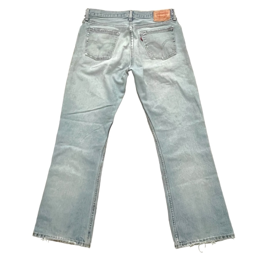 Vintage 2007 Levi’s 527 Low Bootcut Light Wash Distressed Jeans Mexico 34 X 32